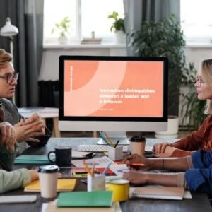 group of people having a meeting