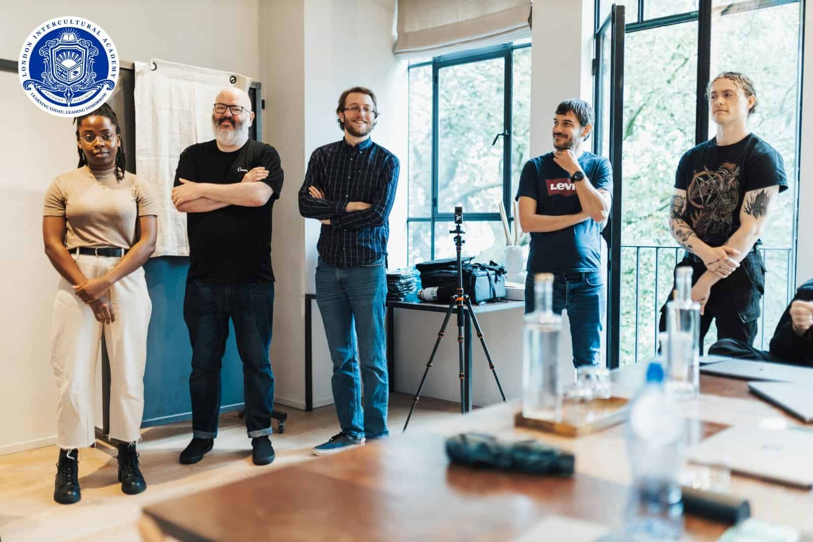Leaders in face-to-face discussion