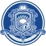 Blue circular crest with shield emblem